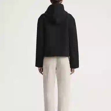 TOTEME Single-Breasted Hooded Jacket Deep Grey