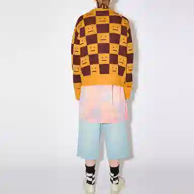 Acne Studios Face Wool Sweater Orange