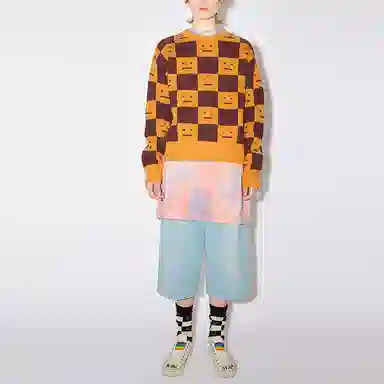 Acne Studios Face Wool Sweater Orange