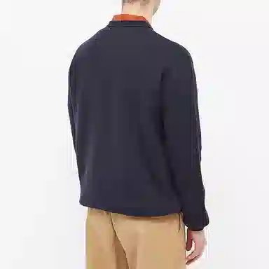 Lanvin Logo Crewneck Wool Sweater Blue
