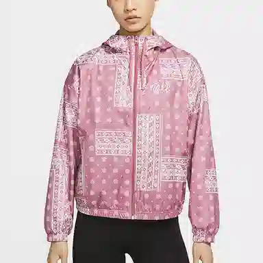 Nike Printed Paisley Hooded Jacket Pink