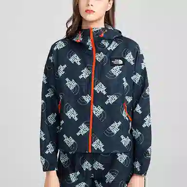 The North Face Urban Exploration 70's Retro Print Windbreaker Blue