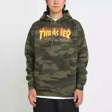 Thrasher Camo Flame Hoodie