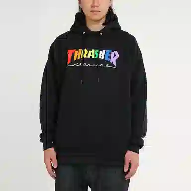 Thrasher Rainbow Mag Hood Black