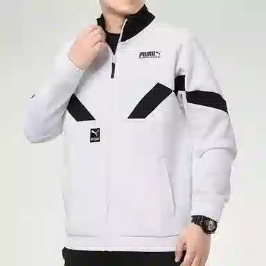 Puma Logo Knit Jacket White