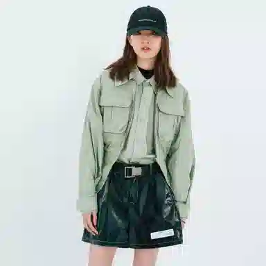 ROARINGWILD Waist Cinch Cargo Jacket Light Green