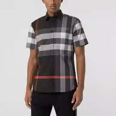 Burberry Check Button Pullover Shirt