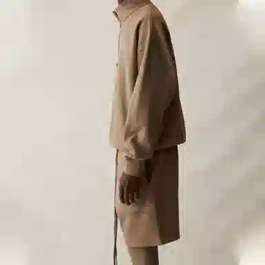 Fear of God Essentials SS21 Mockneck Half Zip Taupe Logo
