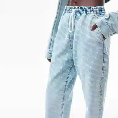 Alexander Wang Washed Logo Skinny Jeans Blue