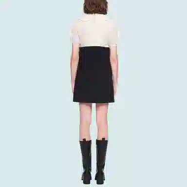 MIU MIU FW21 Satin Dress Black White