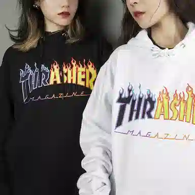 Thrasher Yin Yang Flame Hoodie Black
