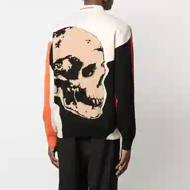 Alexander McQueen FW21 Skull Crewneck Sweater White