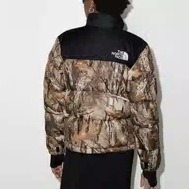 The North Face 1996 Series Leaf Print Down Jacket Brown