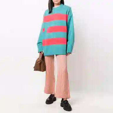 ADER ERROR FW21 Striped Wool Sweater Blue