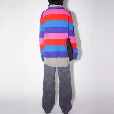 Acne Studios Face Rainbow Stripe Sweater