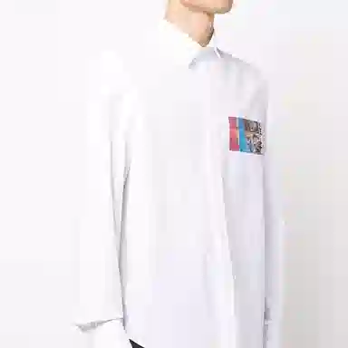 KENZO SS22 Printed Long Sleeve Shirt White