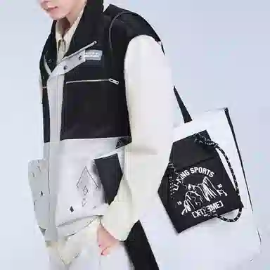 李宁 休闲运动宽松立领单马甲 男款 冰川灰