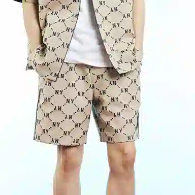 MLB SS22 Logo Print Shorts Beige