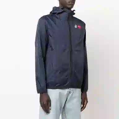 CDG Play x K-Way Zip Jacket Navy Logo