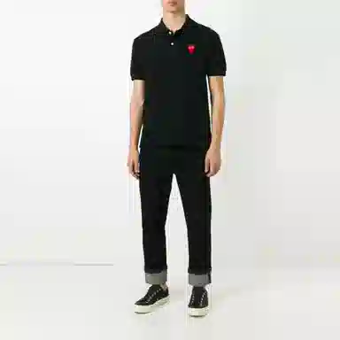 CDG Play Heart Navy Polo