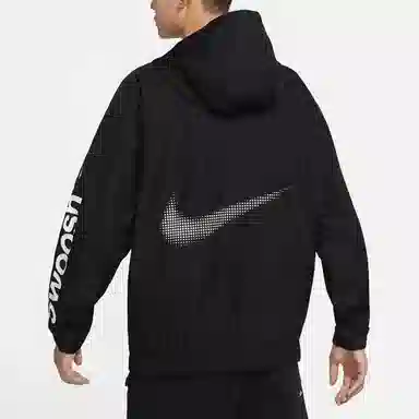 Nike Woven Logo Print Jacket Black