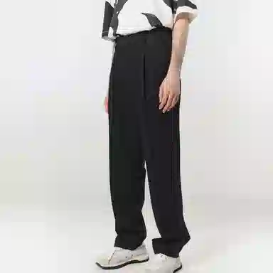 速写 纯色直筒休闲裤 男款 炭黑