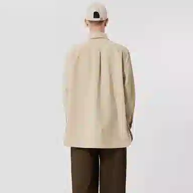 速写 纯色纽扣休闲长袖衬衫 男款