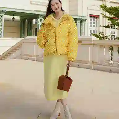 美洋 纯色连帽长袖连衣裙