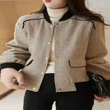 【dme】 纯色简约夹克外套棒球服 女款 咖色