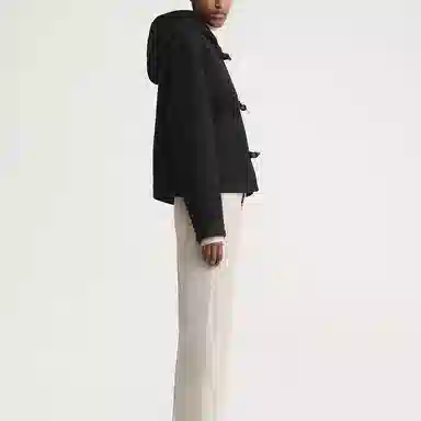 TOTEME Single-Breasted Hooded Jacket Deep Grey