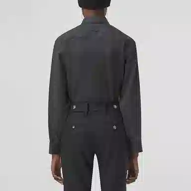 Burberry Logo Embroidered Wool Shirt