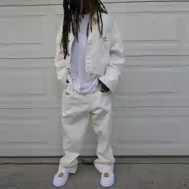 Drew House Selvedge Wide Leg Jean White