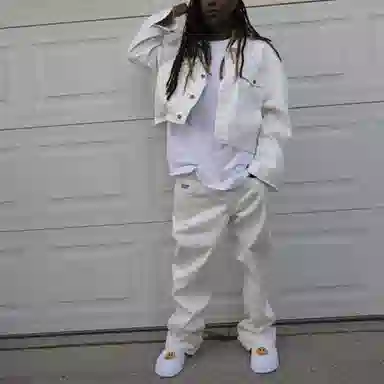 Drew House Selvedge Wide Leg Jean White