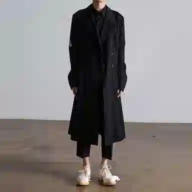 Yohji Yamamoto Raven Embroidered Coat