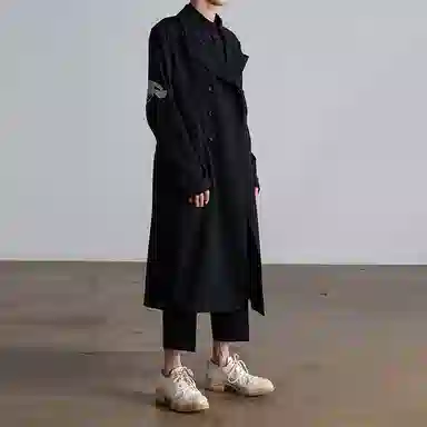 Yohji Yamamoto Raven Embroidered Coat
