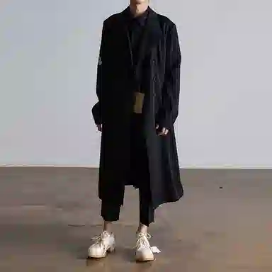 Yohji Yamamoto Raven Embroidered Coat