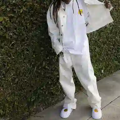 Drew House Selvedge Wide Leg Jean White