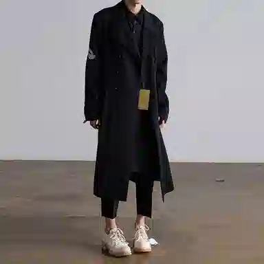 Yohji Yamamoto Raven Embroidered Coat