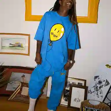 Drew House logo Secret Sweatpant Logo sky blue