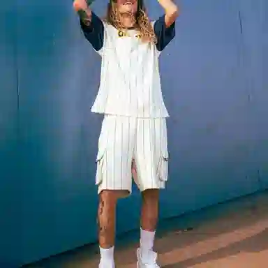 Drew House Secret Ss Tee Navy Pinstripe