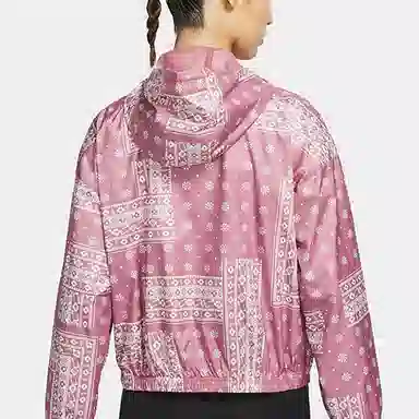Nike Printed Paisley Hooded Jacket Pink