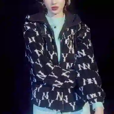 MLB Logo Hooded Jacket Black