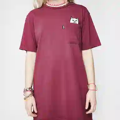 RIPNDIP Classic Pocket Tee Burgundy