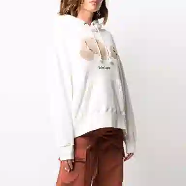 Palm Angels Decapitated Bear Hoodie White