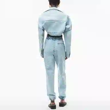 Alexander Wang Washed Logo Skinny Jeans Blue