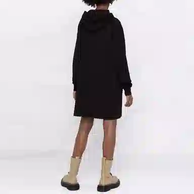 MM6 Maison Margiela FW22 Loose Fit Printed Sweatshirt Dress Black