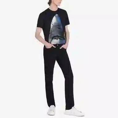 Givenchy Shark Print Slim Fit T-Shirt Black