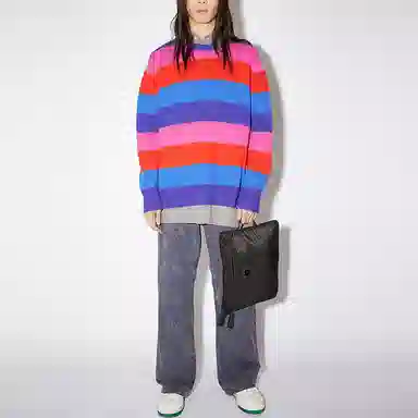 Acne Studios Face Rainbow Stripe Sweater