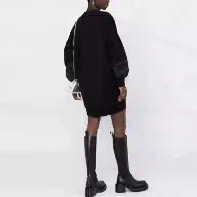 Alexander McQueen V-Neck Sweater Dress Black