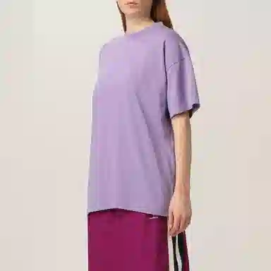 Balenciaga Logo Print T-Shirt Purple